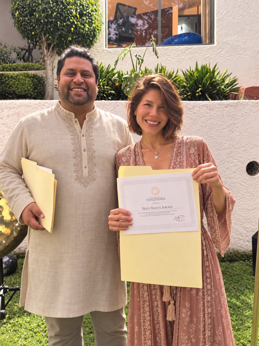 Heidy Sorokin junto a su maestro Xorge Vargas